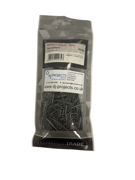 Samac 30x1.60mm Bright Panel Pins 250g