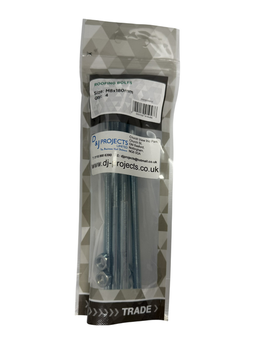 M8x180mm BZP Roofing Bolts Nuts (4)