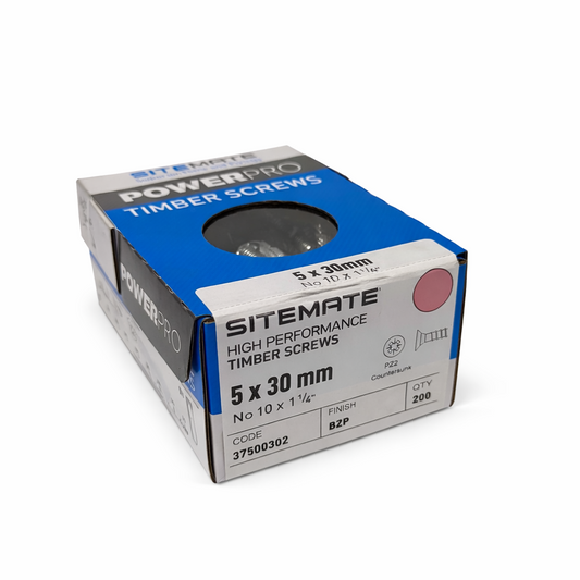 SITEMATE® C/SUNK POWERPRO TIMBER SCREWS | 5 X 30MM BZP