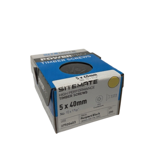 SITEMATE® C/SUNK POWERPRO TIMBER SCREWS | 5 X 40MM RUSPERT BLACK