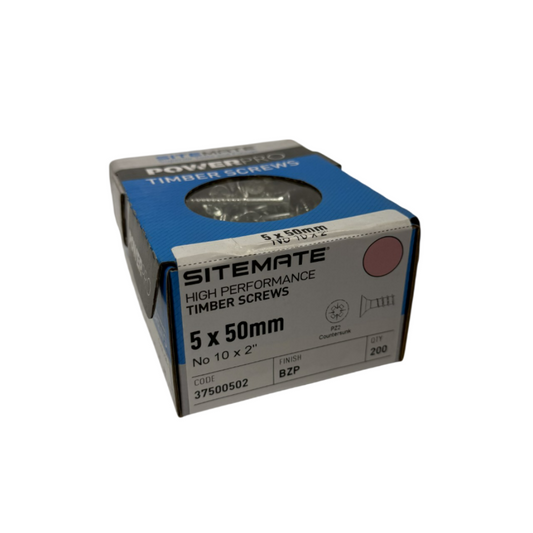 SITEMATE® C/SUNK POWERPRO TIMBER SCREWS | 5 X 50MM BZP
