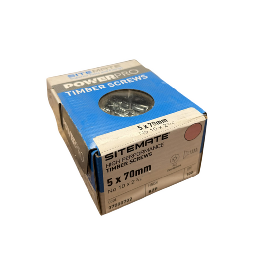 SITEMATE® C/SUNK POWERPRO TIMBER SCREWS | 5 X 70MM BZP