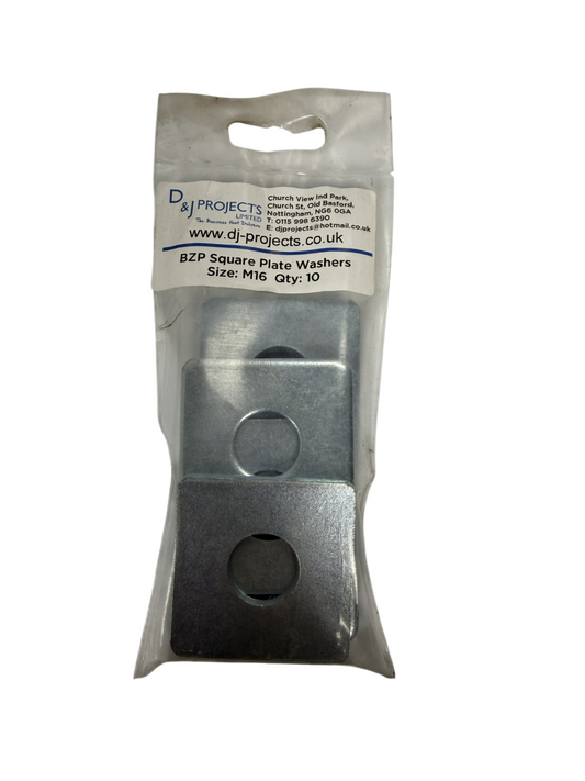 Samac M16x50mm BZP Square Plate Washers (10)