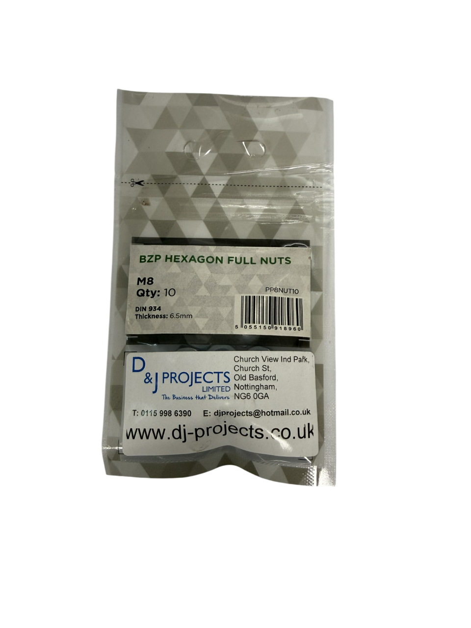 Samac M8 BZP Hexagon Full Nuts (10)